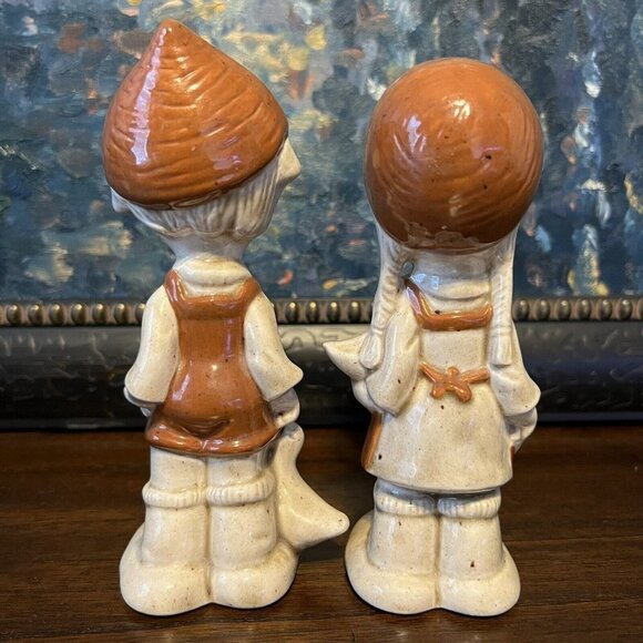 Lot of 2 Bohemian Children Hansel Gretel Style Painted Porcelain Figures 7” - Picture 2 of 6